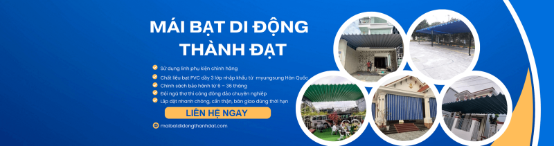 Mái Bạt Di Động Thành Đạt chuyên phân phối linh kiện – lắp đặt các loại mái che nắng mưa. 